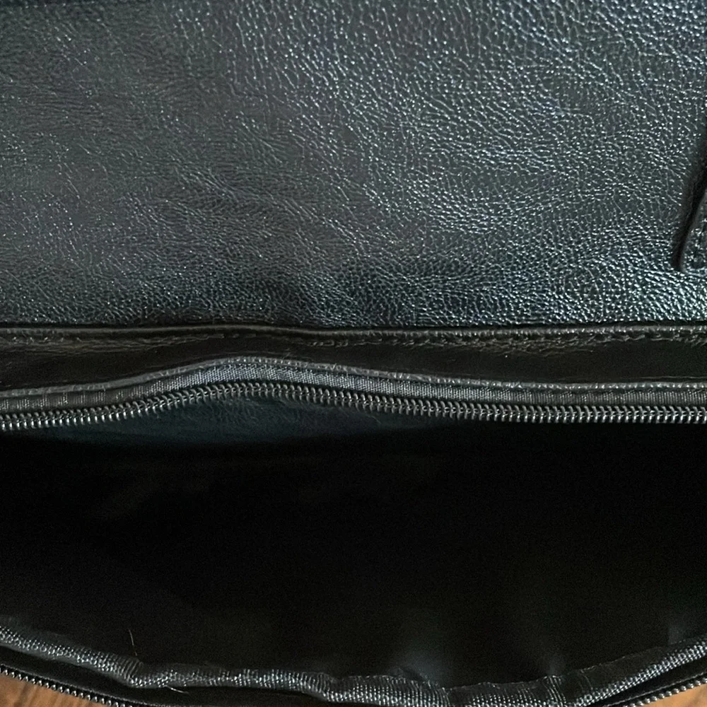 NWOT Black Duffel Faux Leather